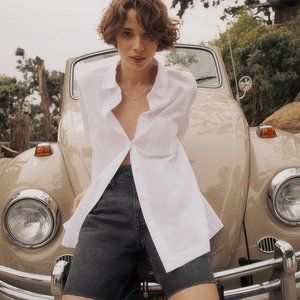 [NWT] Madewell Lightweight Poplin Camp Shirt in White